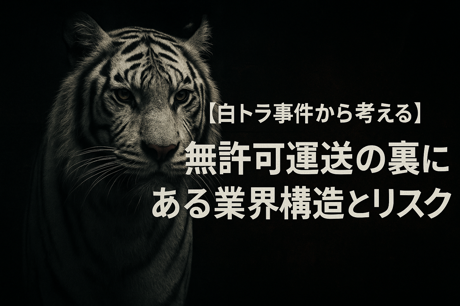 白トラ事件に見る運送業の闇──無許可運送が生まれる構造と、今こそ見直すべき経営リスク